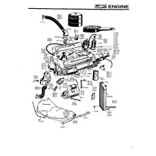 Blowup drawing for engine